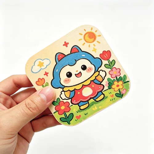 Vista 5 de 24PCS Square Wooden Cutouts for Laser DIY Crafts
