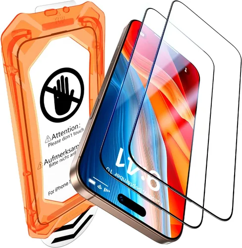 Vista 11 de UniqueMe Protector de pantalla para iPhone 15 – [Grado militar inastillable y dureza 9H+] Protector de pantalla 15 vidrio templado, protección