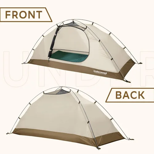 Vista 8 de Carpa para 1/2 personas para mochilero para 4 estaciones - Tienda de campaña impermeable para invierno para una persona, equipo de camping ligero