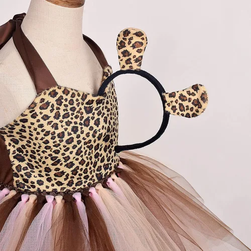 Vista 6 de Disfraz de fiesta temática de safari de la selva para niños y niñas, con diadema y cola para sesión de fotos de Halloween