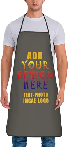 Vista 34 de Delantales personalizados para añadir nombre, logotipo, texto, foto, diseño de imagen, delantal de chef para grandes regalos