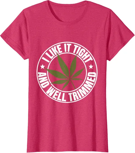 Vista 9 de Weed Cannabis Medical Marihuana I Like It Camiseta ajustada y recortada, Negro, S