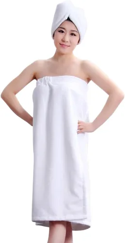 Vista 9 de FakeFace Toalla de baño de microfibra absorbente para mujer, envoltura para el cuerpo, bata de spa, para secar el cabello, gorro, playa, piscina