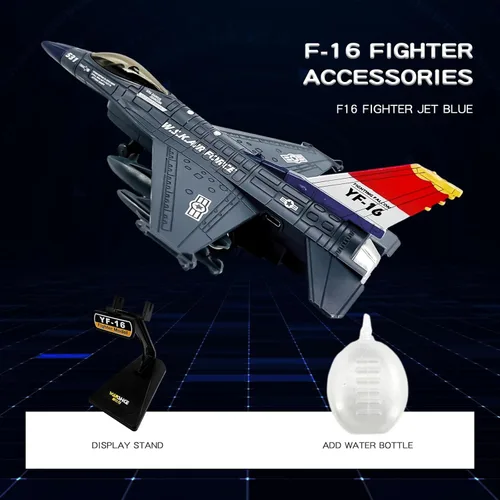 Vista 3 de OTONOPI Fighter Jet Toy F-16 Jets de juguete para niños, avión militar del ejército de la fuerza aérea, juguete de caza de metal fundido a presión