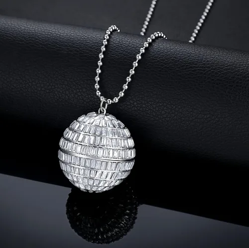 Vista 4 de Collares de bola de discoteca Mirrorball Jewelry 70s Party Chain 32