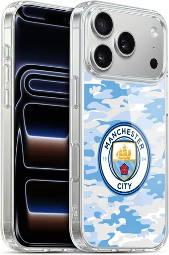 Vista 89 de Head Case Designs Funda de gel con licencia oficial del Manchester City Man City FC Blue Moon Badge Camou [protección de grado militar] compatible