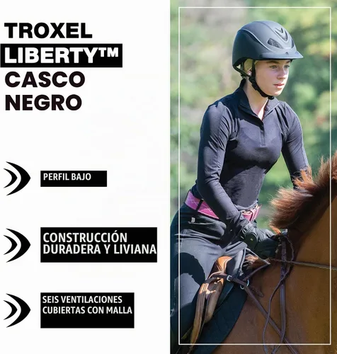 Vista 2 de Troxel Liberty Ultralight Horse Riding Helmet, Low-Profile Adjustable Design, Safety Horseback Riding Gear