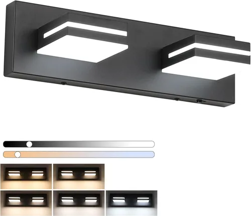 Vista 22 de SineRise - Lámparas LED modernas para tocador de baño (4 luces, 30 pulgadas) (5CCT, regulables), lámparas modernas de pared para baño de acrílico