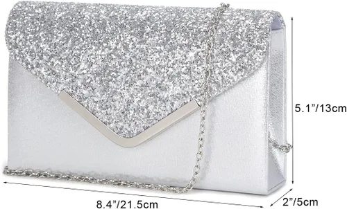 Vista 6 de Bolso cruzado pequeño de noche para mujer, bolso cruzado para baile de graduación, bolsas de hombro clásicas para bodas, fiestas