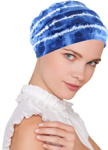 Vista 2 de Gorro de quimioterapia para mujer, suave impreso, turbante para dormir, para pacientes con cáncer