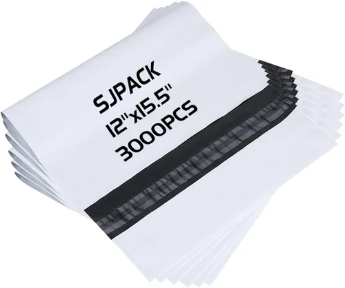 Vista 11 de SJPACK Bolsas de sobres de polietileno de 2.5 mil, 12 x 15.5 pulgadas, bolsas de envío blancas (100 bolsas)