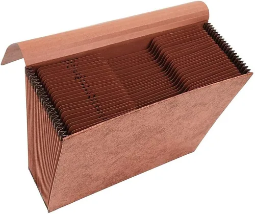 Vista 5 de Staples Archivo expandible resistente, índice A-Z, tamaño carta, cuerda roja marrón duradera con cierre de solapa Durable brown construction with