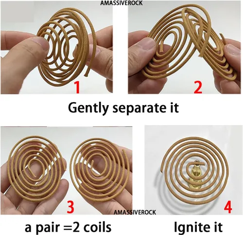 Vista 4 de Bobinas de incienso de jazmín (48 piezas) en espiral para incienso, quemador de incienso en espiral, bobinas de incienso chino natural, diseño