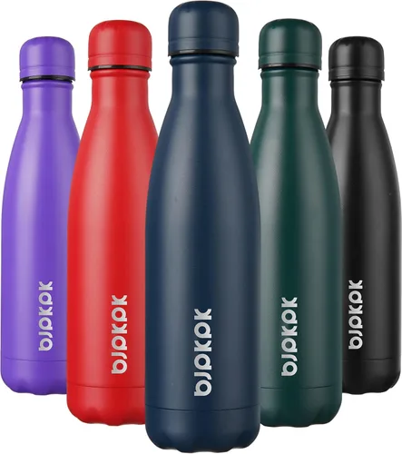 Vista 93 de [Usado] BJPKPK Botella de agua pequeña aislada de 12 onzas, frasco a prueba de A-azul