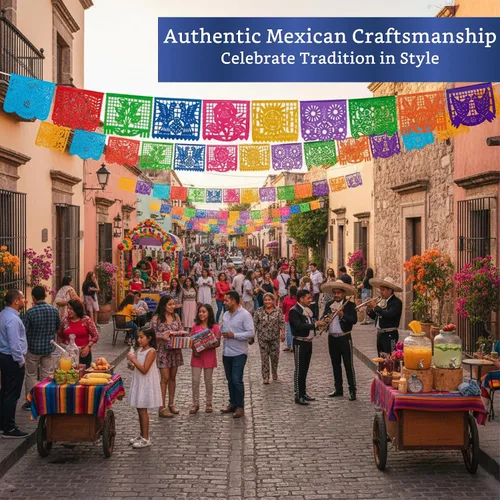 Vista 7 de Pancartas de fiesta mexicana (paquete de 5 con 10 banderas de plástico por bandera), papel picado mexicano para fiesta, papel picado de plástico