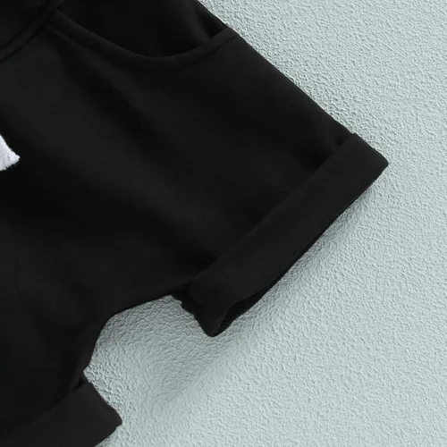 Vista 34 de Conjunto de ropa de verano para bebé niño y niño, diseño a cuadros, manga corta, sudadera con capucha y pantalones cortos casuales