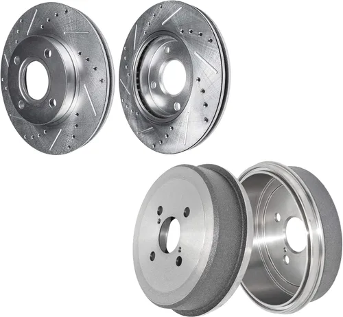 Vista 14 de Detroit Axle - Rotores de freno delantero para Volkswagen Touareg Audi Q7 Porsche Cayenne Rotores de freno de disco perforados y ranurados Reemplazo