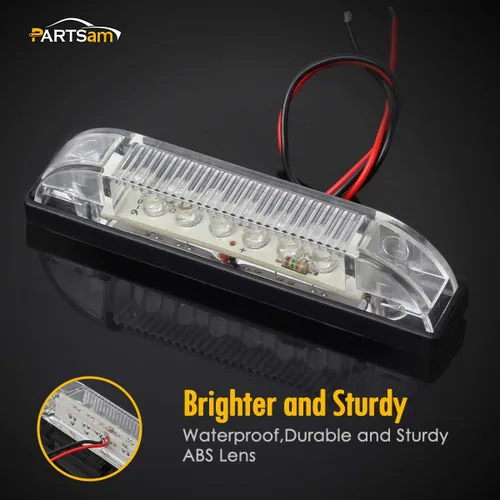 Vista 4 de Partsam 6X 4 Marine/Boat Slim Line Clear LED Utility Strip Light 6 Diodos sellados