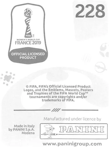 Vista 2 de Panini FIFA Copa Mundial Femenina Francia 2019 Calcomanías de Álbumes (solo adhesivo individual) Fútbol #228 Thaisa Brasil 2 pulgadas por 2 1/2