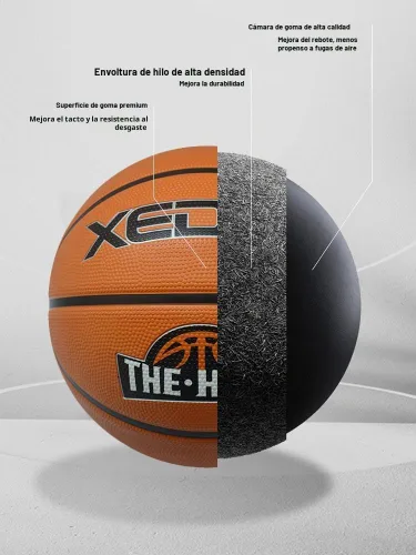 Vista 3 de XEDGE Baloncesto 29.5" Tamaño 7 Juego de baloncesto de goma para interiores y exteriores