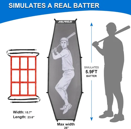 Vista 3 de Baseball Softball Batter Dummy with Adjustable Strike Zone