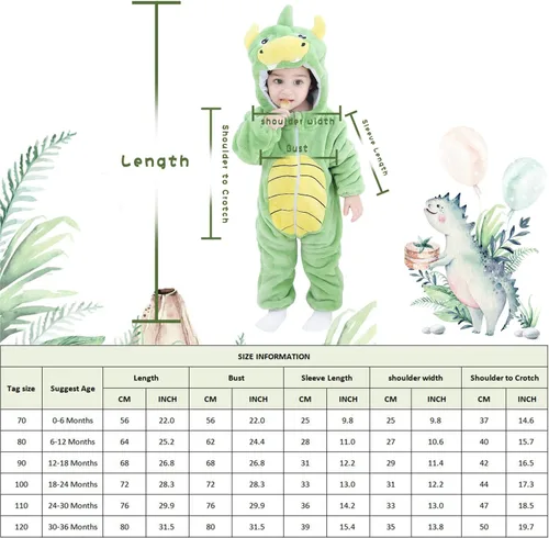 Vista 7 de AGQT Unisex Baby Christmas Animal Costume Flannel Hooded Romper Size 0-36 Months