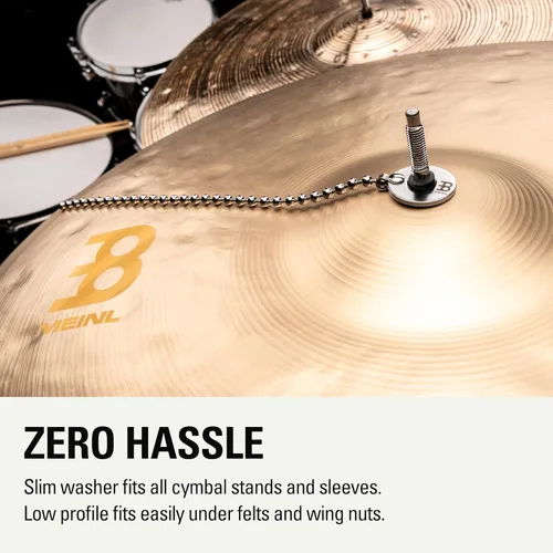 Vista 3 de Meinl Platillos Tocino Platillos Sizzler - Sonido de remache sin taladro, Paseo/Choque/China Stainless Beaded Chain, Instant Sizzle, Low-Profile