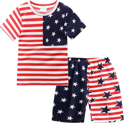 Vista 8 de Pijamas para niños, 100% algodón, 2 piezas, manga corta, conjunto de ropa de dormir de verano para niños, 3t-10t 01 Gris/Estampado De Excavadora