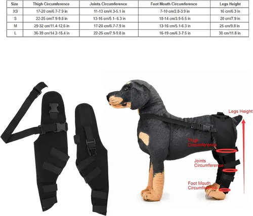 Vista 6 de Rodillera para perro para pierna trasera desgarrada, rodillera de perro para espalda, trasera, pierna trasera, desgarro, alivia el dolor articular