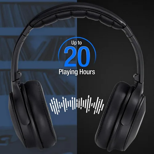 Vista 4 de Rosewill Auriculares inalámbricos Bluetooth con cancelación activa de ruido, auriculares inalámbricos ANC sobre la oreja ideales para viajes