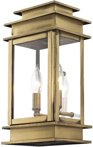 Vista 8 de Livex Lighting 2014-07 Princeton linterna de pared al aire libre Bronce con reflector de acero inoxidable cromado pulido