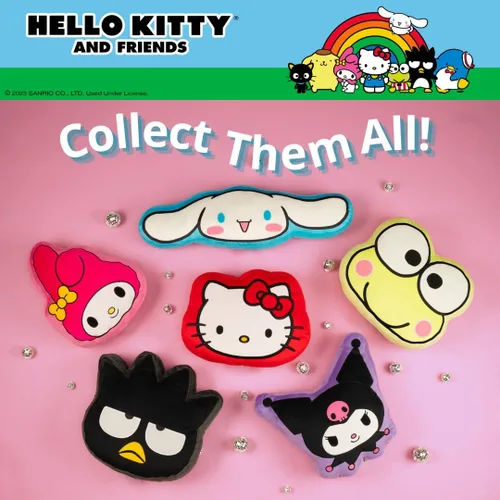 Vista 5 de Hello Kitty & Friends Badtz Maru Ropa de Cama Almohada Decorativa de Felpa Súper Suave, Talla Única, (Producto 100% Oficialmente Licenciado) por