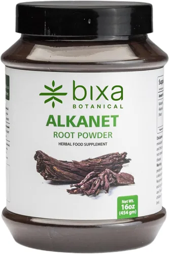 Vista 6 de bixa BOTANICAL Polvo de raíz de Alkanet Ratanjot/Arnebia Nobilis Antioxidante Sin gluten, sin OMG, tratado al vapor, vegano, 100% puro