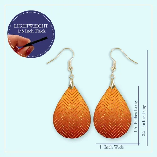 Vista 38 de Dangle Earrings for Women Colorful Dangling Drop Statement Jewelry Printed MDF Wood Teardrop Double Side Print Handmade by The Painted Pug