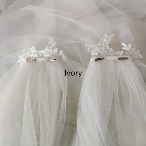 Vista 6 de Capas de boda velos de novia de encaje apliques envolturas nupciales longitud catedral capa de boda