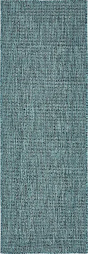 Vista 95 de Unique Loom Collection - Alfombra casual de transición sólida jaspeada para interiores y exteriores