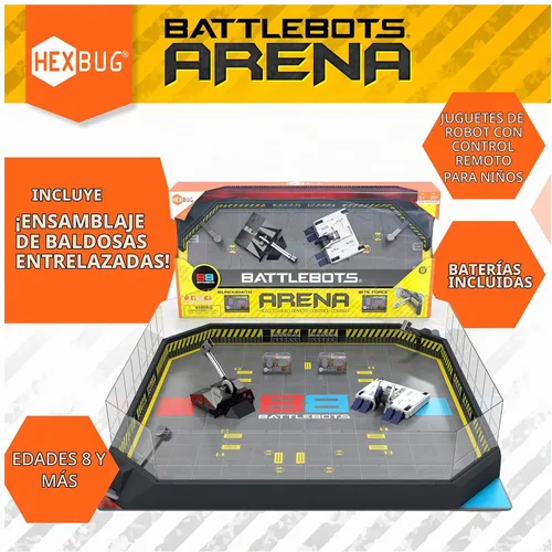 Vista 2 de HEXBUG BattleBots Arena Bite Force & Blacksmith, robot de juguete de control remoto para niños con más de 20 piezas, juguetes STEM para niños