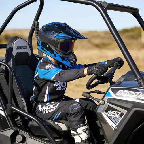 Vista 3 de Casco de Bicicleta de Tierra para Jóvenes Niños para Niños y Niñas, F001 Casco de Motocicleta de Cara Completa para Todoterreno ATV Conducción