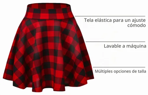 Vista 4 de Urban CoCo Falda básica versátil elástica de estilo patinadora, de corte acampanado, para mujer #13