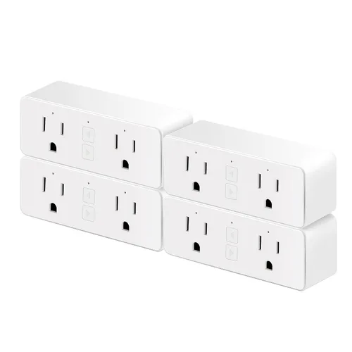 Vista 9 de Enchufe inteligente Matter Dual, funciona con Apple Home, Siri, Alexa, Google Home, SmartThings, toma inteligente 15A/1800W Max, automatización