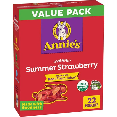 Vista 25 de Bocadillos Orgánicos Building Blocks de Annie's con Sabor a Fruta, Sabores de Frutas Variados, Sin Gluten, 10 Bolsas, 7 oz Formas de bloques