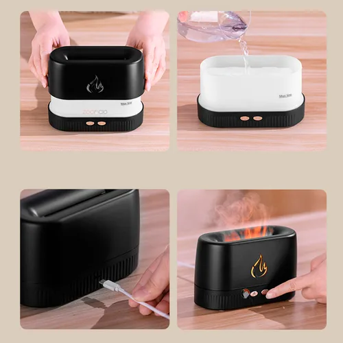 Vista 2 de Difusor De Aroma Humidificador Simulación De Flama Llama