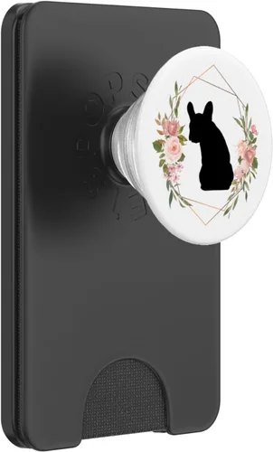 Vista 7 de Bulldog francés perro perrito Doggo mascota mamá cachorro raza blanco PopSockets PopGrip: agarre intercambiable para teléfonos y tabletas
