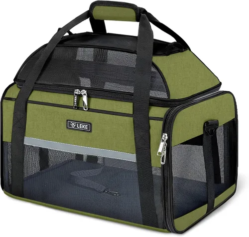 Vista 10 de Lekereise Transportador de mascotas extensible superior de 17 x 11 x 9.5 pulgadas, aprobado por aerolíneas hawaianas de Alaska, con lados suaves