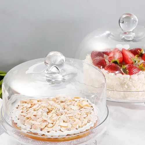 Vista 3 de Soporte de acrílico para pasteles con tapa de cúpula: soporte cubierto elegante para tartas con patas grande con cúpula uso como soporte, cubierta
