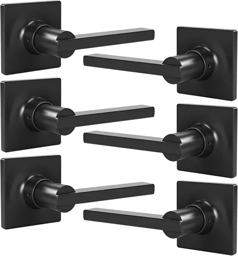 Vista 27 de HOSOM Dummy Door Handle,2 Pack Closets,French Double Doors Knobs Levers Negro mate