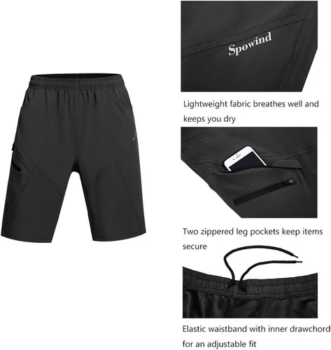 Vista 4 de Pantalones cortos de bicicleta de montaña para hombre, acolchados en 3D, ligeros, holgados, para ciclismo, MTB Bike