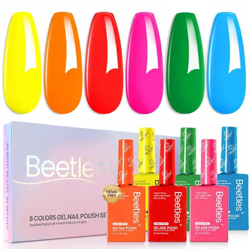 Vista 10 de Beetles - Kit de 23 esmaltes de uñas de gel con luz UV, kit de esmalte de gel de 12 colores 1-Elegancia acogedora