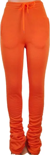 Vista 2 de Sexyshine Pantalones deportivos largos de cintura alta con agujeros rasgados para mujer, pantalones deportivos fruncidos para yoga, club, apilados