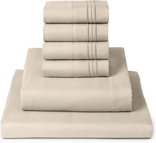 Vista 22 de Mellanni - Juego de sábanas individual de 4 piezas de la colección icónica, (incluyendo 2 fundas de almohada), bolsillo profundo de 16 pulgadas 1102